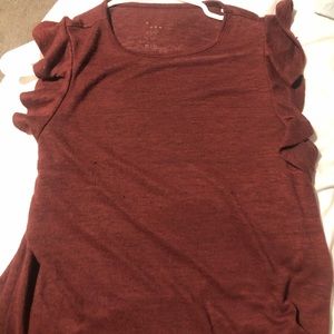 Maroon ruffle shirt